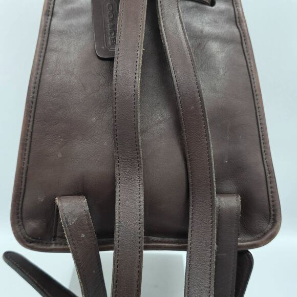 Coach 9960 Vintage Brown Leather Daypack Backpack Turn lock Drawstring & Wallet - Picture 8 of 16